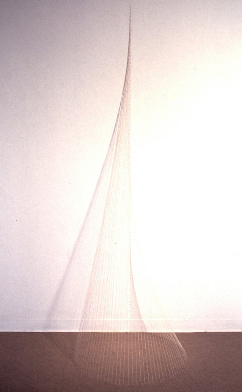 string sculpture expressing the shape of c=h